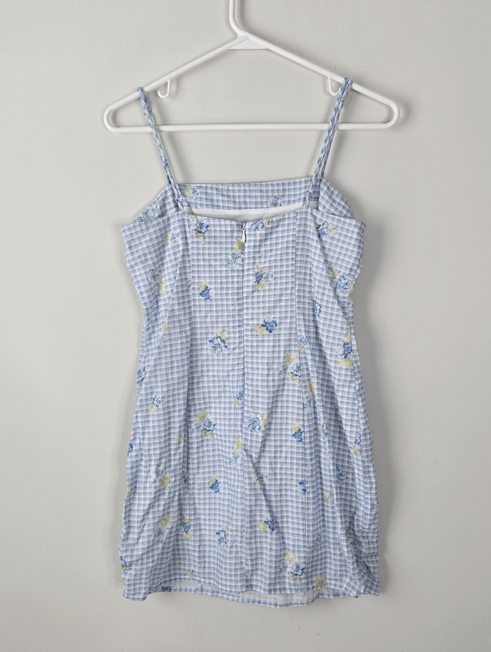 Majorelle Pearson Mini Dress Linen Blend Polly Gingham Print S Floral - Picture 6 of 14